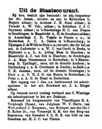 Aanstelling J.A. Maas Geesteranus (1900)
